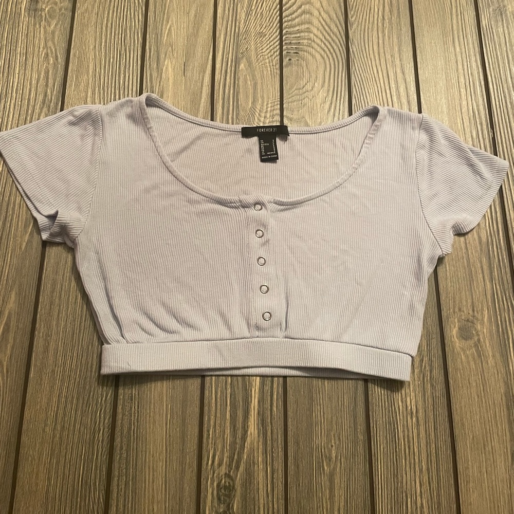 Juniors Forever 21 crop top in baby blue, Small